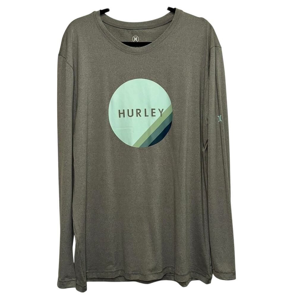 Hurley Performance Long Sleeve Shirt Rash Guard Style Logo Graphic Large